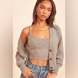 Reformation Varenne Cashmere Tank XL Grey